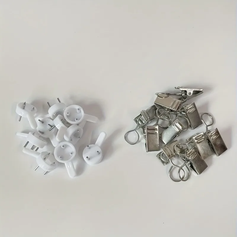 20Pcs Set (10pcs Traceless Nails and 10pcs Hook Clips), Rug Clip, Photo Frame Traceless Nails