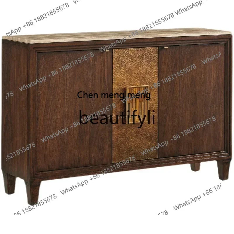 

American classical simple modern minimalist living room furniture custom all solid wood sideboard entrance double door