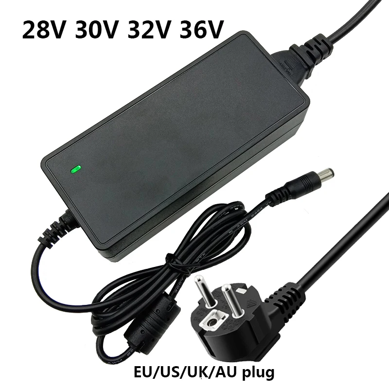 AC To DC 28V 30V 32V 36V Power Adapter Supply Converter Universal Adaptor Adaptador 5.5*2.1mm-2.5mm UK AU EU US Plug Switching