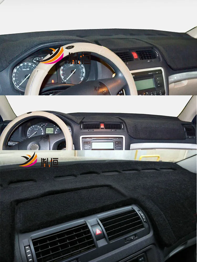 For Skoda Octavia II Mk2 1Z3 1Z5 A5 2004-2013 Dashmat Dashboard Cover Instrument Panel Insulation Protective Pad Ornaments