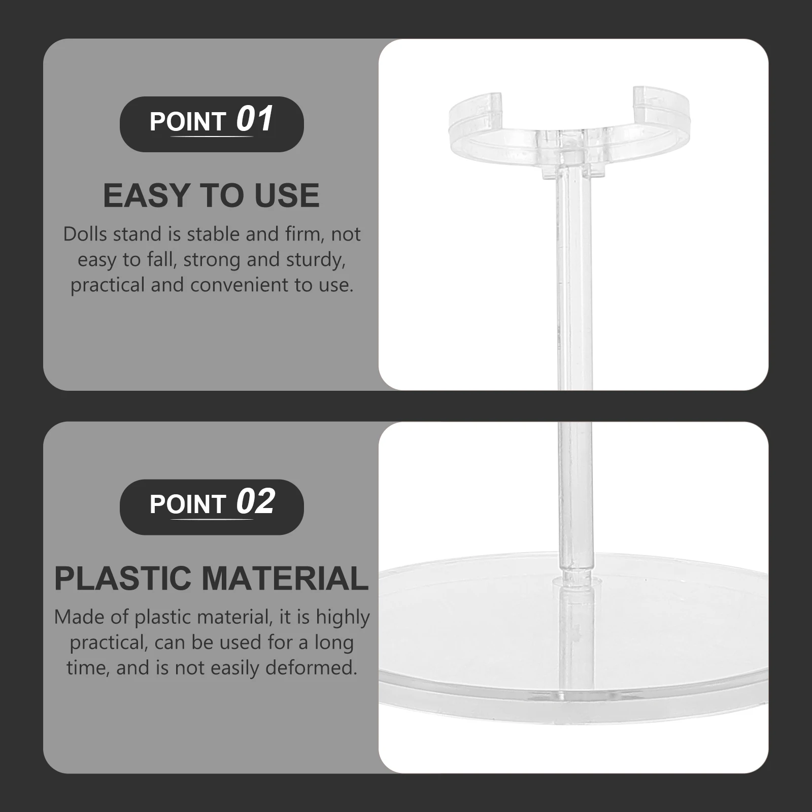 

Clear Display Figure Stand Transparent Sturdy Figure Stand For Clear Display Holder Home Shop Decoration