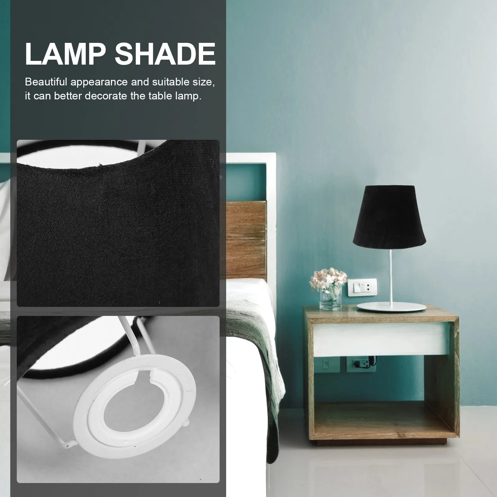 Universal E27 E14 Table Lamp Shade Cover Fabric Linen Soft Texture Artistic Table Lamp Shade Replacement for Bedroom Living Room
