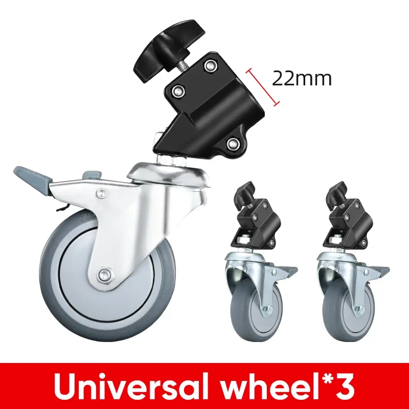 

SOONPHO 3pcs Tripod Wheel Heavy Duty 22 MM Diameter for Photography Photo Century Foldable Light Stand Tripod Magic Leg