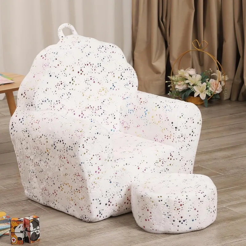 Sofá tipo concha com otomano, sofá para meninos e meninas