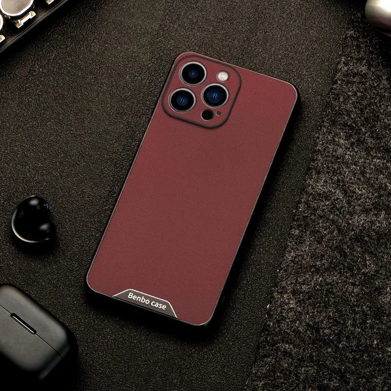Luxuriöse Benbo-Leder-Handyhülle für iPhone 11 12 13 14 15 16 Plus 17 e Pro Max Air Modische Stoßfeste Rückseite Fundas – Detail 5