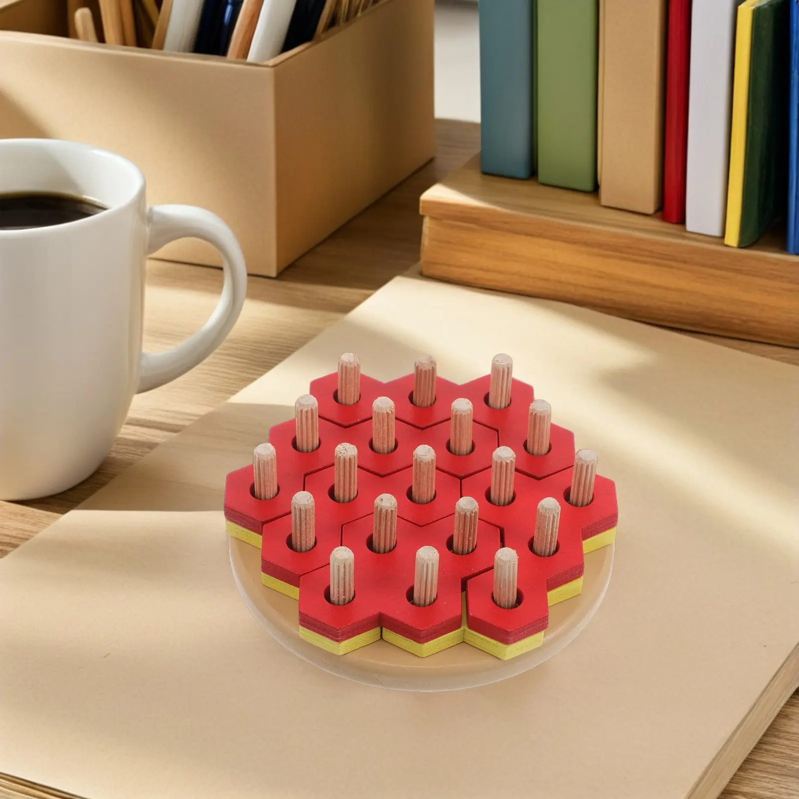 

Montessori Wooden Burger 3D Puzzle Educational Preschool Learning Fine Motor Skill Development Kids Intelligence Geometric