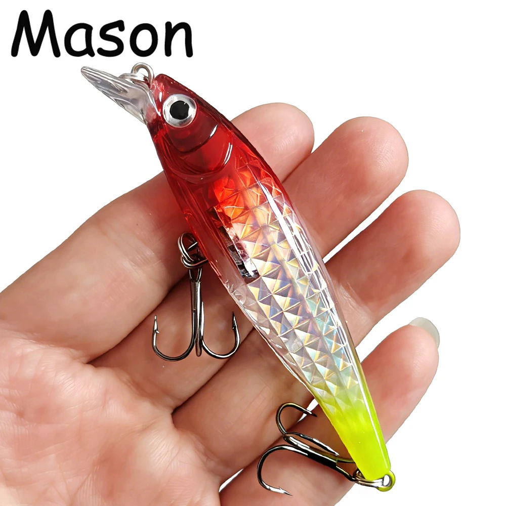 1pcs Laser Fishing Lure 9cm/9g Minnow Crankbait Wobblers 3D Eyes Perch Artificial Bait Pike Carp Bait Swim Bait Fishing Pesca