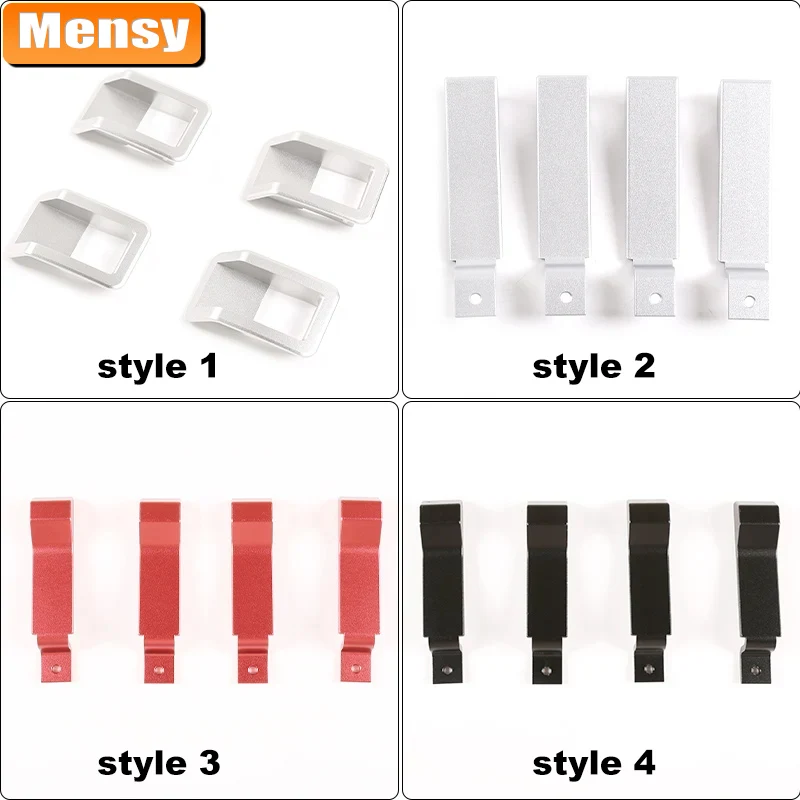 For Land Rover Defender 90 110 130 2004-2019 Aluminum Alloy Car Door Lock Pin Inner Handle Frame Decoration Cover Car Accessory