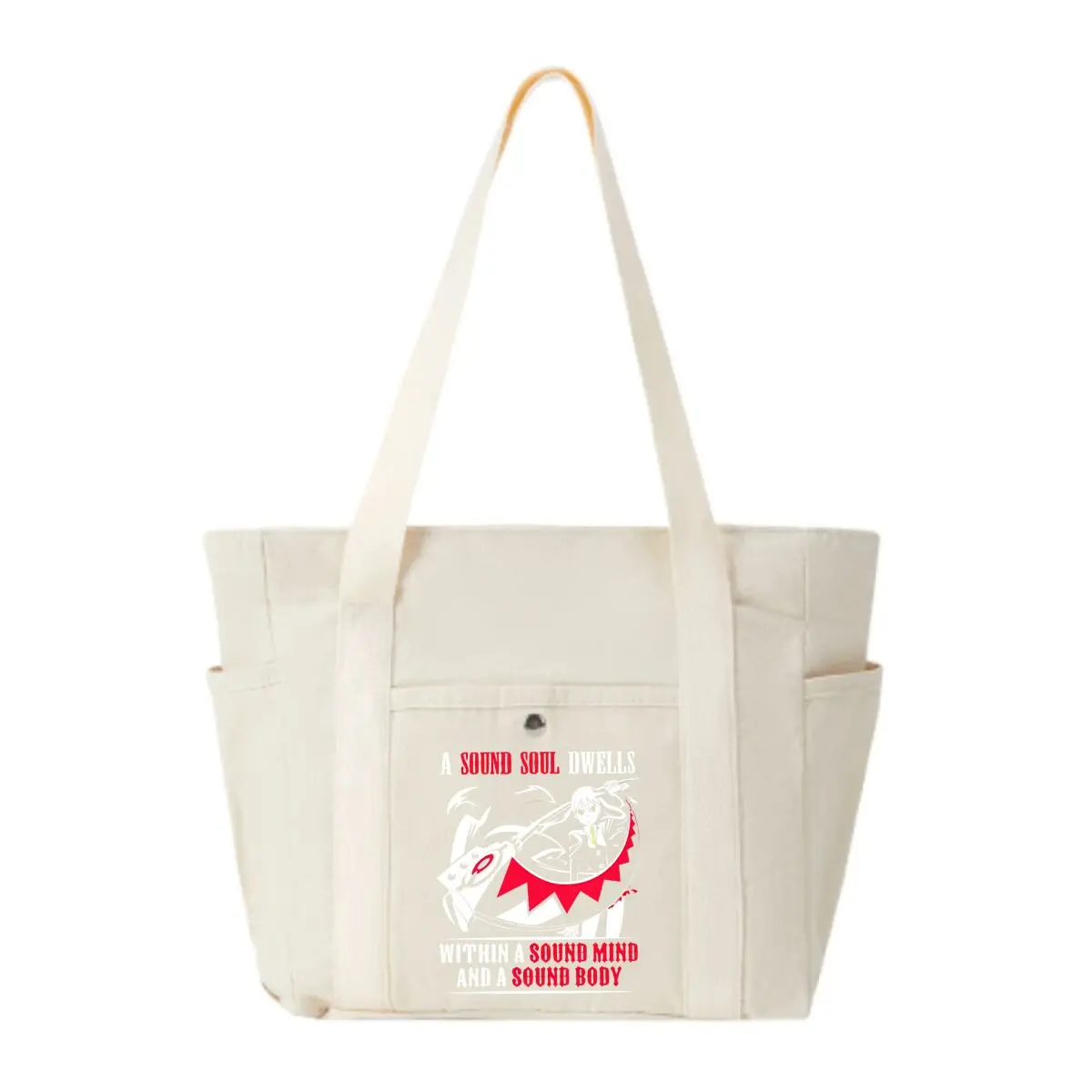 

Женская холщовая сумка с рисунком Sound Soul Wave на синем базовом стиле через плечо для работы и отдыха