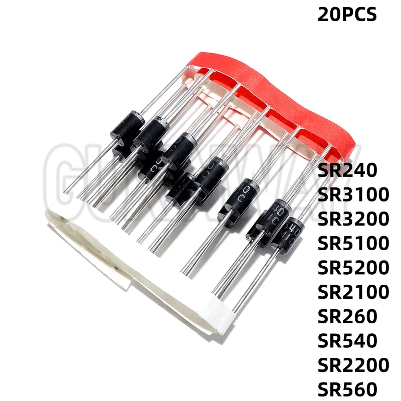 20PCS SR3100 SB3100 MBR3100 SR5100 SR5200 SR2100 SR2200 SR3200 SR560 SR240 SR260 SR540 DO-15 27 SR3100 Schottky diode