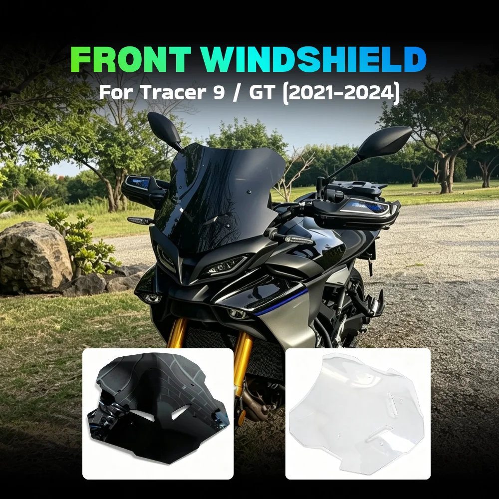 Motorcycle Accessories Travel Windshield Visor Wind Deflector WindScreen For YAMAHA TRACER 9 / GT Tracer 9GT 2021-2024