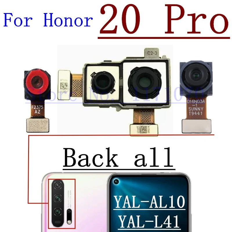 Front Selfie Rear Camera For Huawei Honor 20 Pro 20Pro Big Wide Angle Back Main Camera Flex Cable