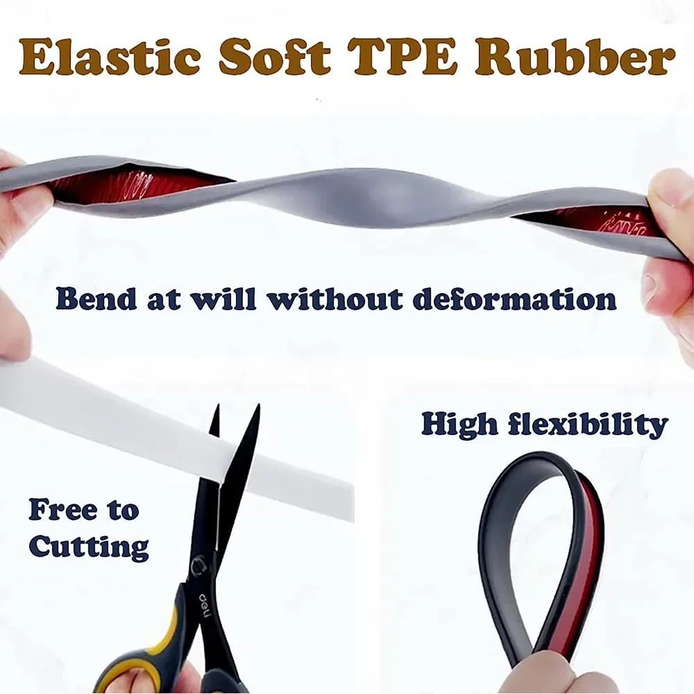 U-Shape Edge Banding, TPE Self Adhesive Veneer Edging Trim Flexible Edge Protector, DIY Furniture Edge Strip For Countertop