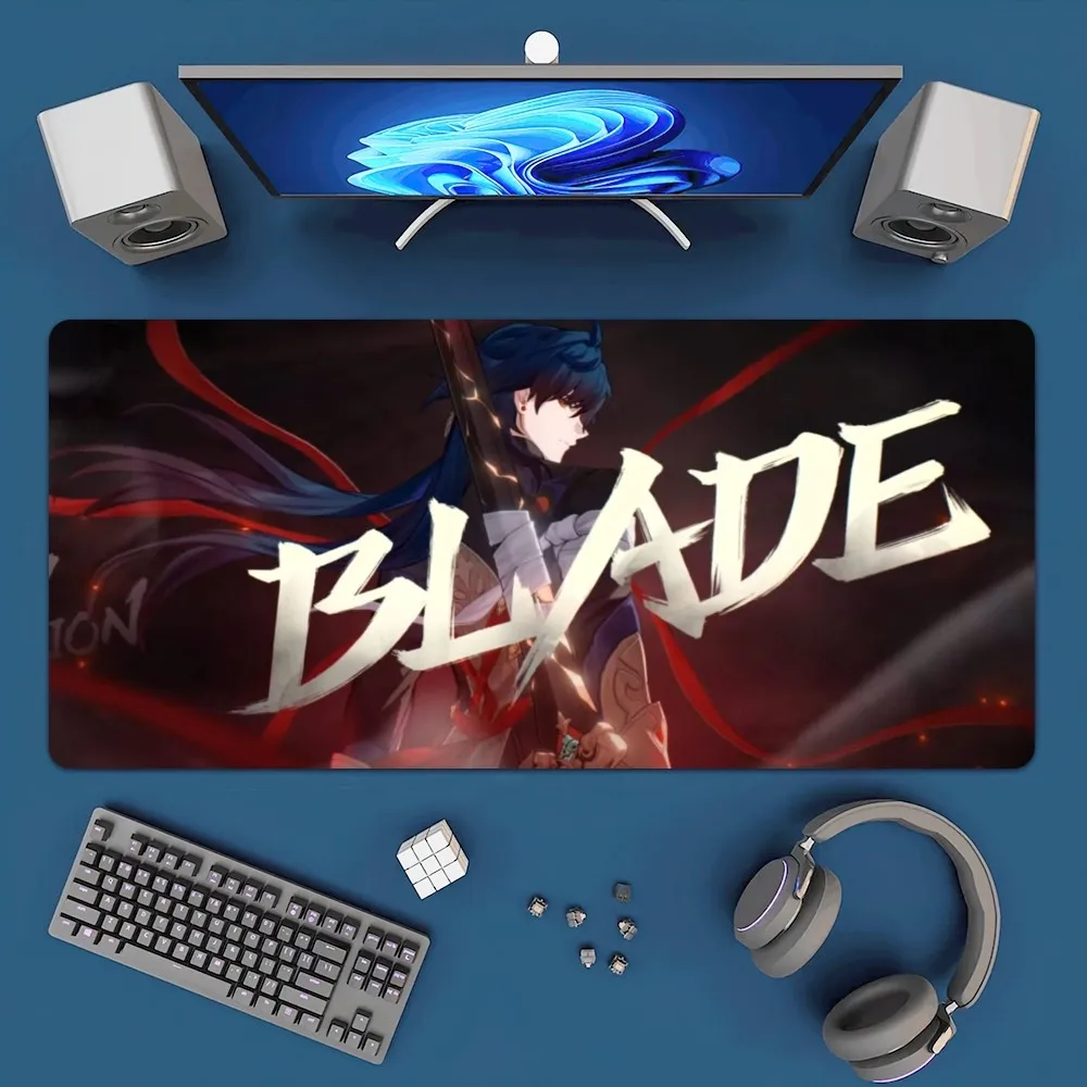 Honkai Star Rail Blade Mousepad Office Large Mouse Mat Keyboard Mats Rubber PC Computer Game Big Anti-slip Mice Mat