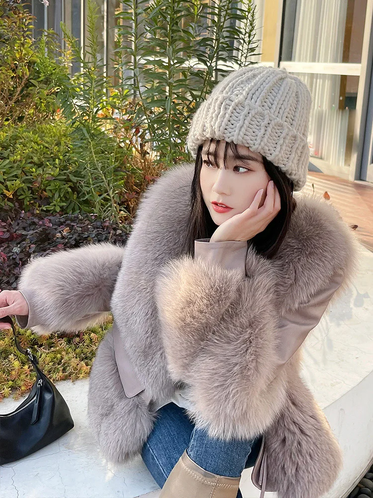 2025 ملابس نسائية تقليد فرو الثعلب معطف فضفاض شتاء جديد 1130 #4