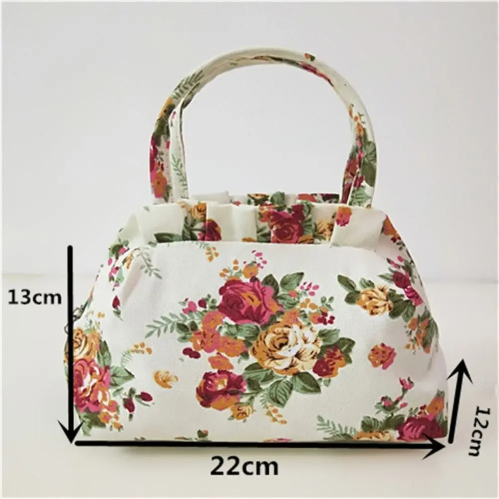 Canvas Ladies Handbag New Thickened Top Handle Lunch Bag With Zipper Phone Bag Women