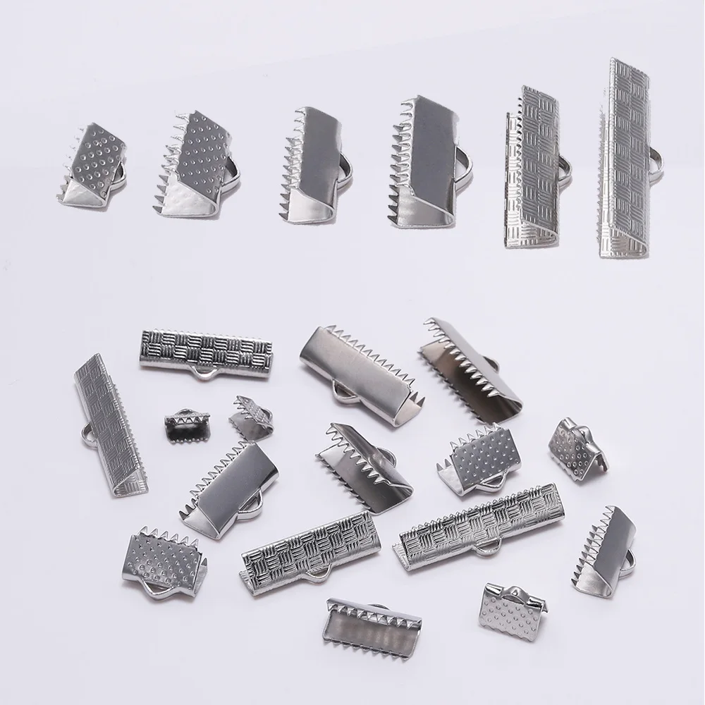 30pcs 3Style Stainless Steel Crimp Clamp End Cord Buckle Tip Clasp Ends For Necklace Bracelet Connectors Jewelry Making