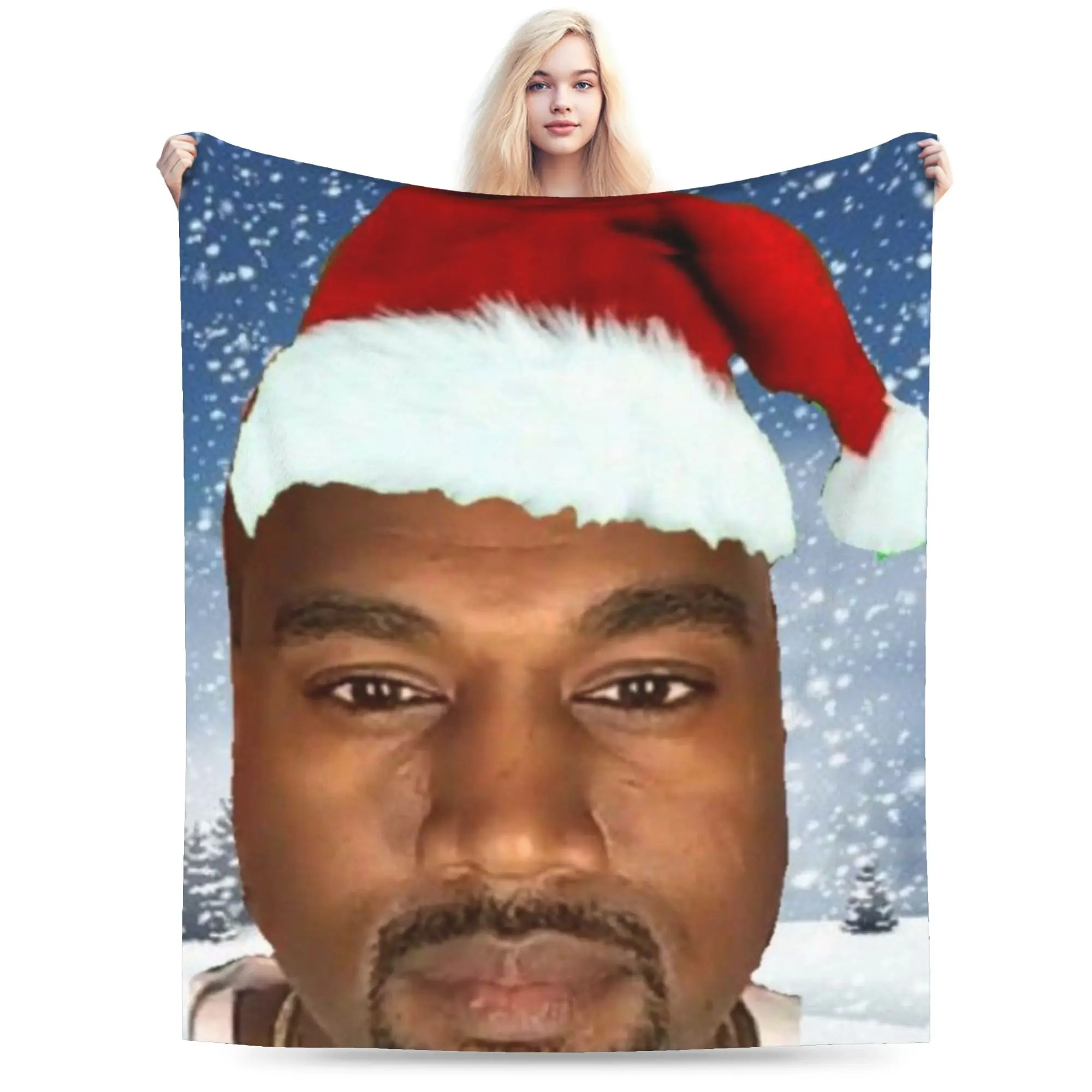 

New k-kanyes w-wests funny meme Blanket Lightweight Thin Flannel Comfortable Throw Blanket Machine Washable