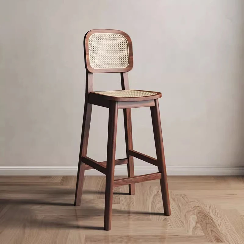 

Wood Outdoor Bar Chair Kitchen High Garden Chair Counter Nordic High Bar Sandalyesi Mutfak Restaurant Furniture