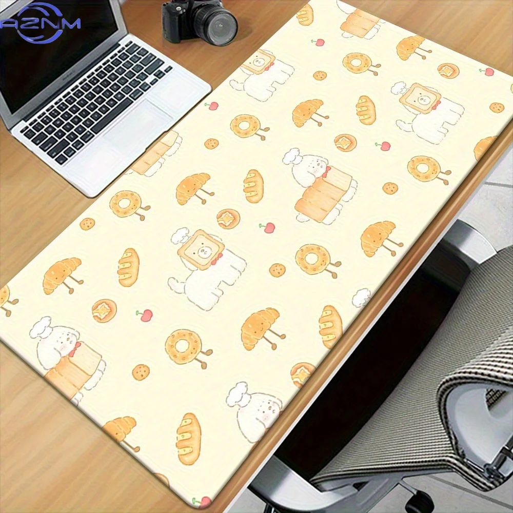 1pc Minimalist Bread Print HD Desk Mat, Multifunctional XXL Mouse Pad for Keyboard and Gaming – Perfect Office Computer PC Gamer