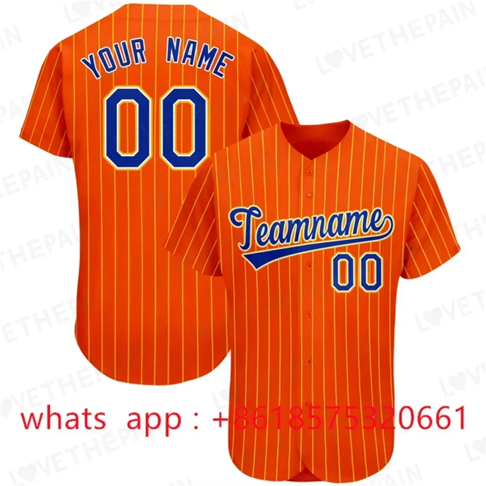 Customize Baseball Jersey Team Shirt Print Personal Name Number Stripe Hip Hop Sportswear Custom Baseball T-shirt Men/Women/Kids
