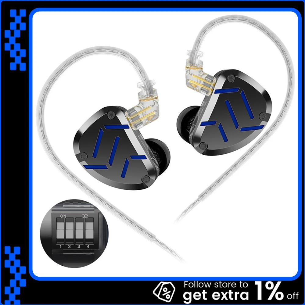 

KZ ZAT 8BA + 1DD Гибридные наушники Высококачественные настраиваемые наушники-вкладыши с балансированным монитором арматуры Наушники с отменой спортивных музыкальных наушников