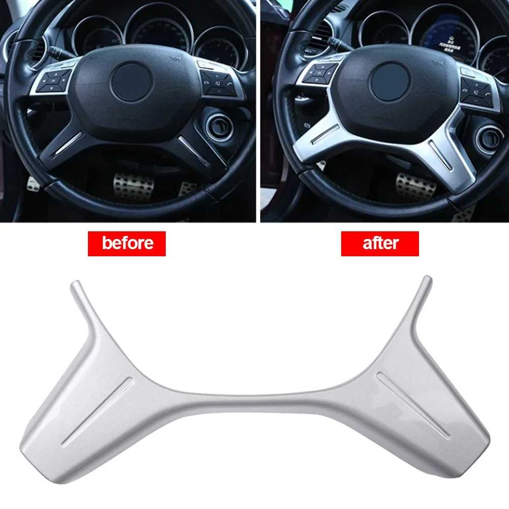 For Mercedes Benz C E ML GL Class W204 W212 X166 W166 Carbon Fiber texture Car Interior Steering Wheel Panel Frame Cover Trim