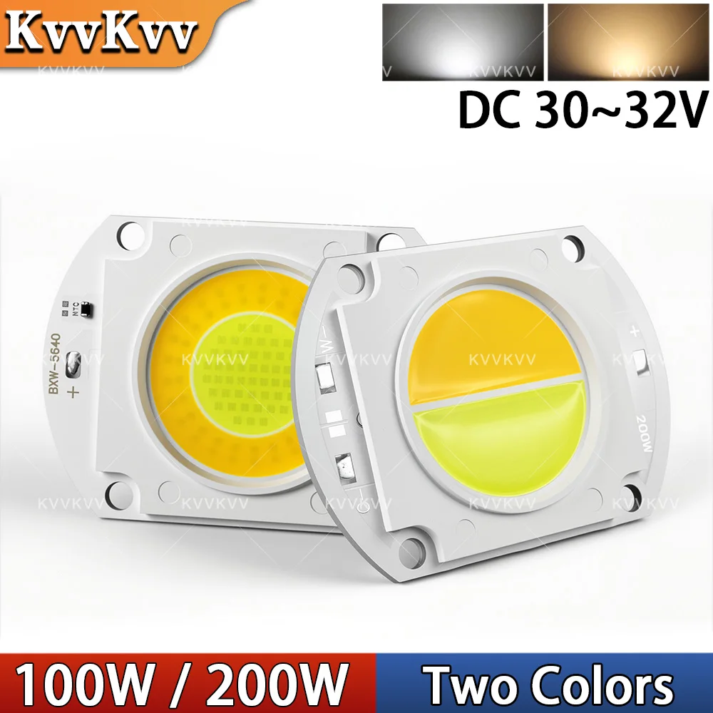 

Высокояркий двухцветный светодиодный чип COB 100W 200W (белый/теплый белый) для сценического освещения, прожекторов и фотосъемки