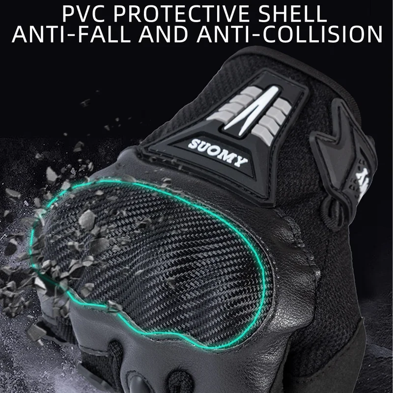 قفازات ركوب الخيل SUOMY التي تعمل باللمس قابلة للتنفس لسباق ATV/BMX/MTB مع ملحقات الدراجة الترابية المضادة للانزلاق من مادة PVC