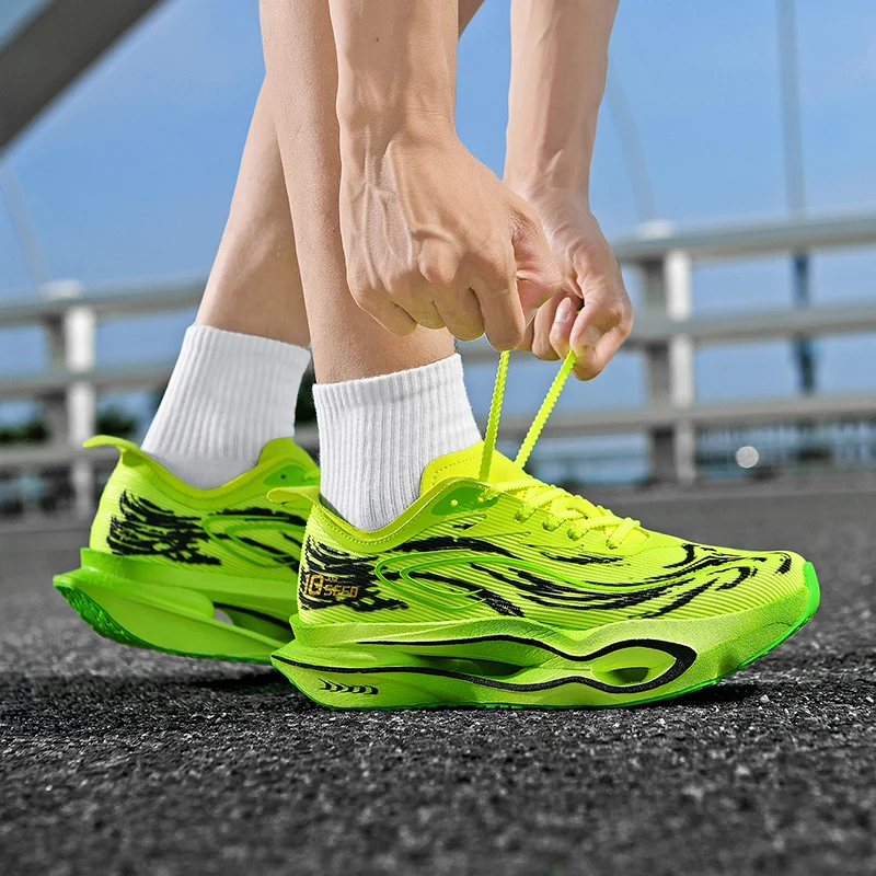 Herren-Freizeitsportschuhe, trendige Laufschuhe mit Tiger-Muster, Sportschuhe mit hohler Dämpfungsoptik, leichte, atmungsaktive Laufschuhe aus Mesh-Material, rutschfest und abriebfest, ideal für Jugendliche, Campus-Marathon-Training und Outdoor-Aktivitäten. – Detail 16