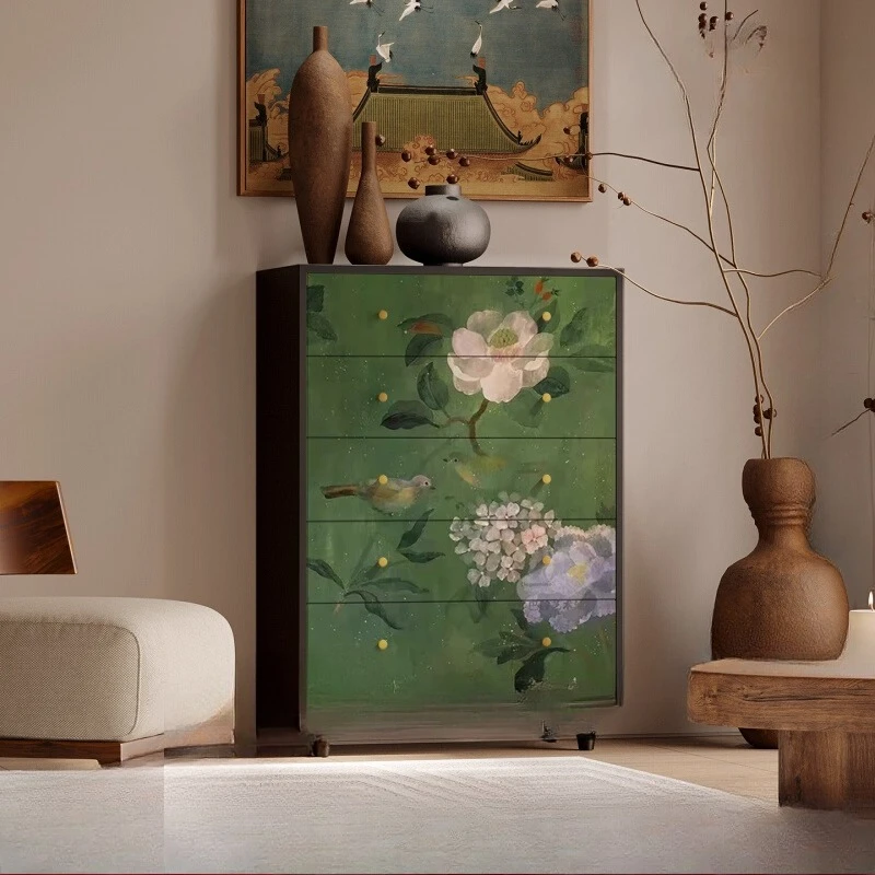 

wood chest of drawers, bedroom, living room, small apartment, installation-free storage cabinet, household side cabinet