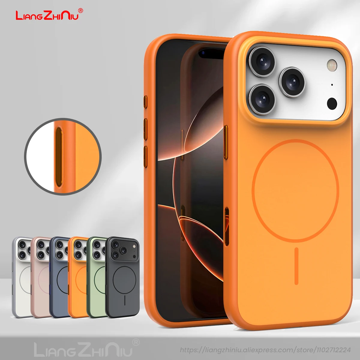 Para Iphone 17 Pro Max 17 Air 17 Pro 17 funda de teléfono magnética Magsafe carga Tpu + Pc esmerilado antihuellas (con botón de cámara)