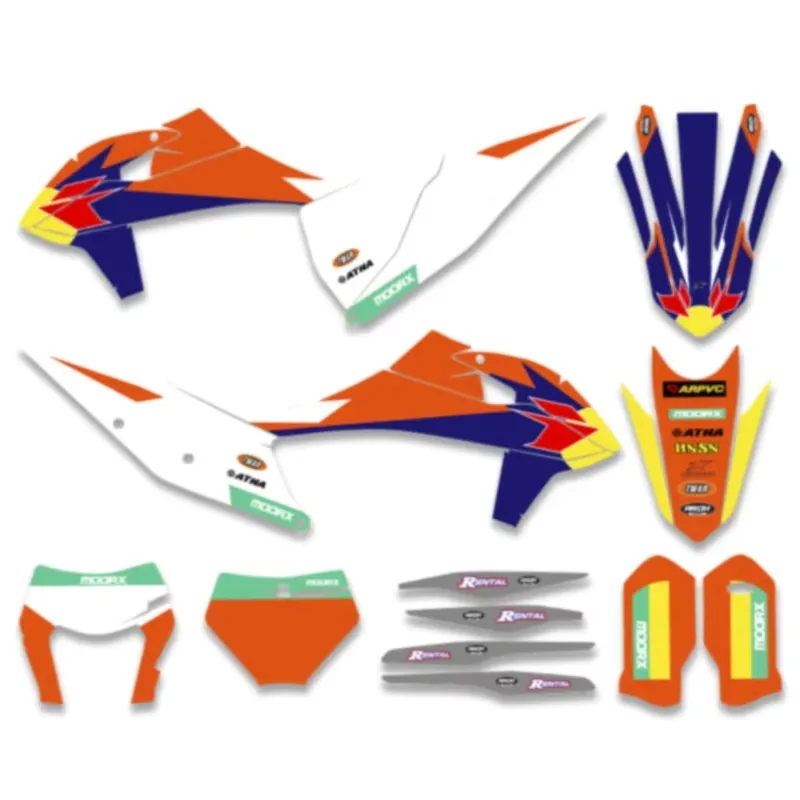 

MCHMFG Motorcycle Graphics Decals Stickers Kit For KTM SX SXF 2019 2020 2021 2022 EXC 2020-2023 Number Name Backgrounds Custom