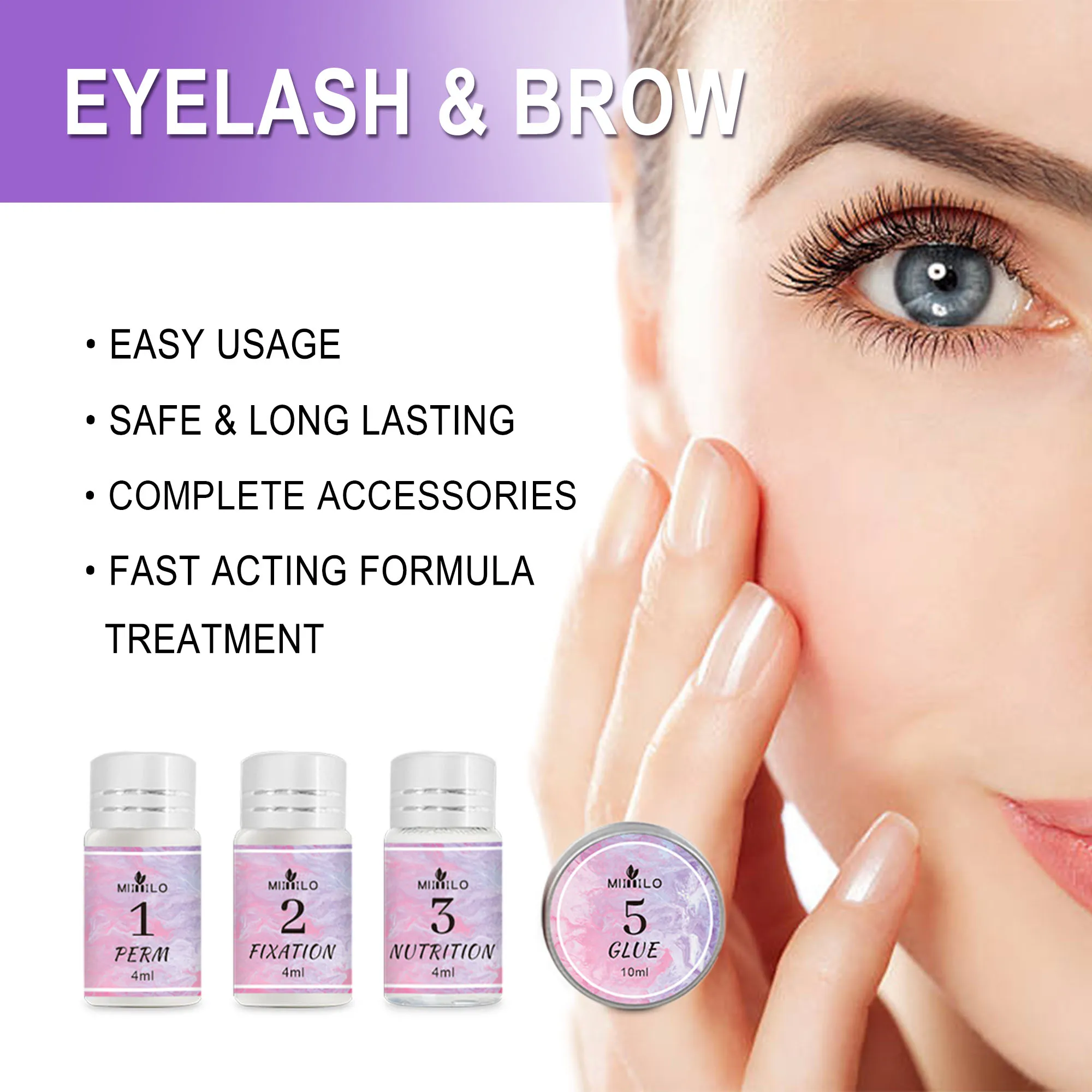 Curl eyelashes and shape eyebrows shaping/dying set Eye makeup product lifting set, 2 in 1 perm, easy to use，6-8 weeks