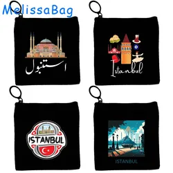 Istanbul turchia Turkish City Travel Souvenir Urdu Sultan abu moschea Galata Tower Canvas portamonete portachiavi borse con cerniera