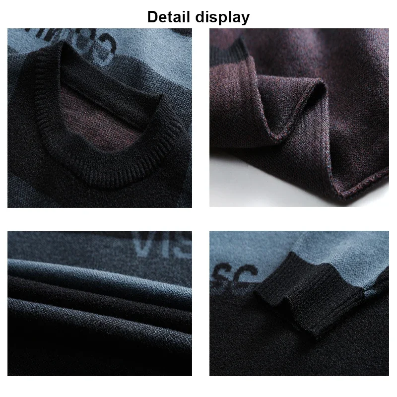 Мужской индивидуальный, модный, сочетающийся цвет, модный, красивый, теплый, удобный, новый утепленный бархатный свитер на осень и зиму