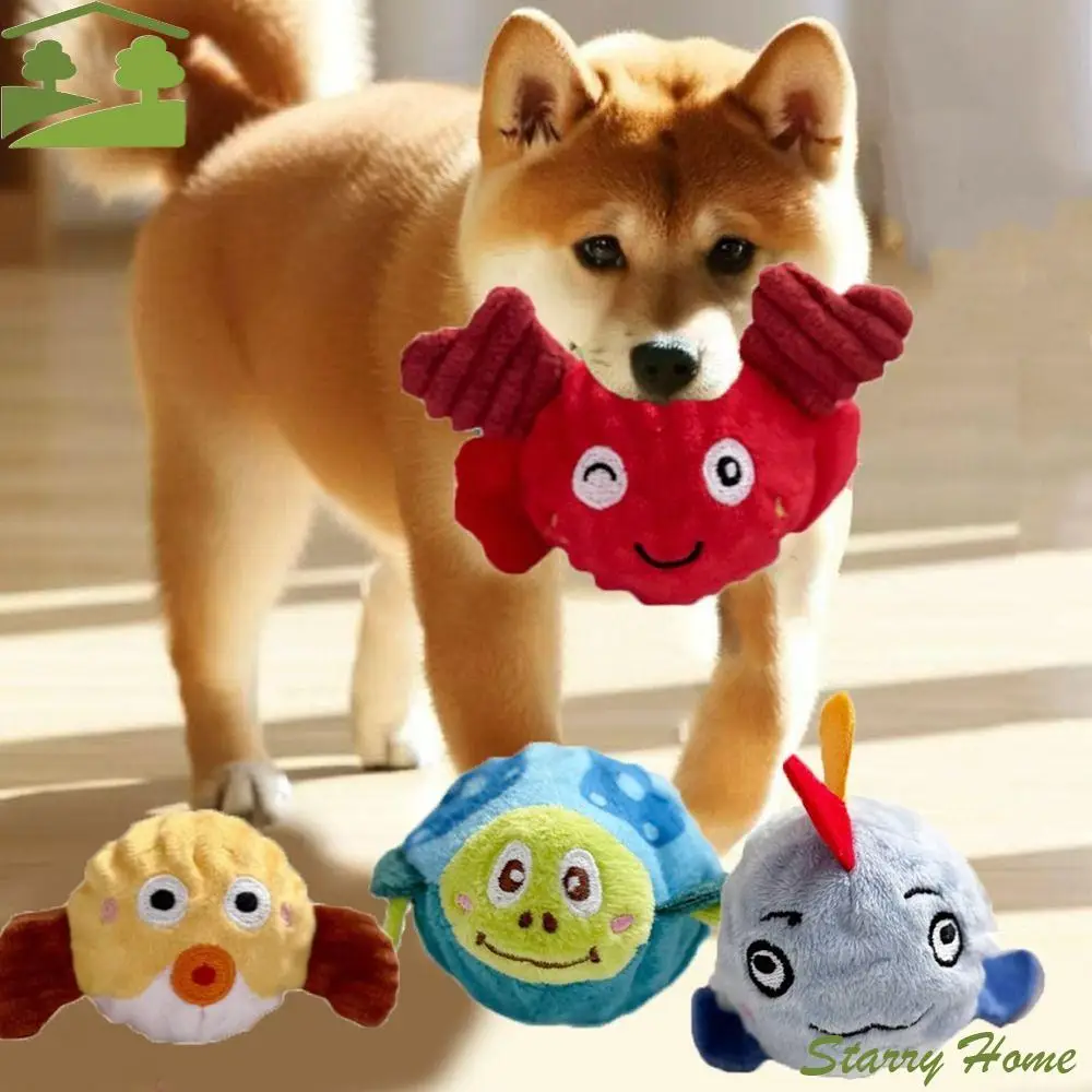 Pelotas con sonido de felpa para mascotas, diseños de animales, resistentes a las mordeduras, juguetes para masticar para perros, bola Molar que consude energía física