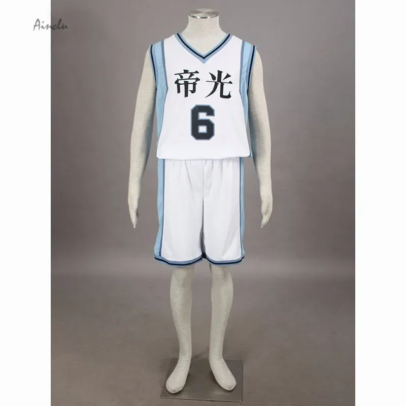 Ainclu Free Shipping Costume Kuroko no basuke Anime Teiko #6 Aomine Daiki Basketball Jersey Halloween Cosplay Adult Costume