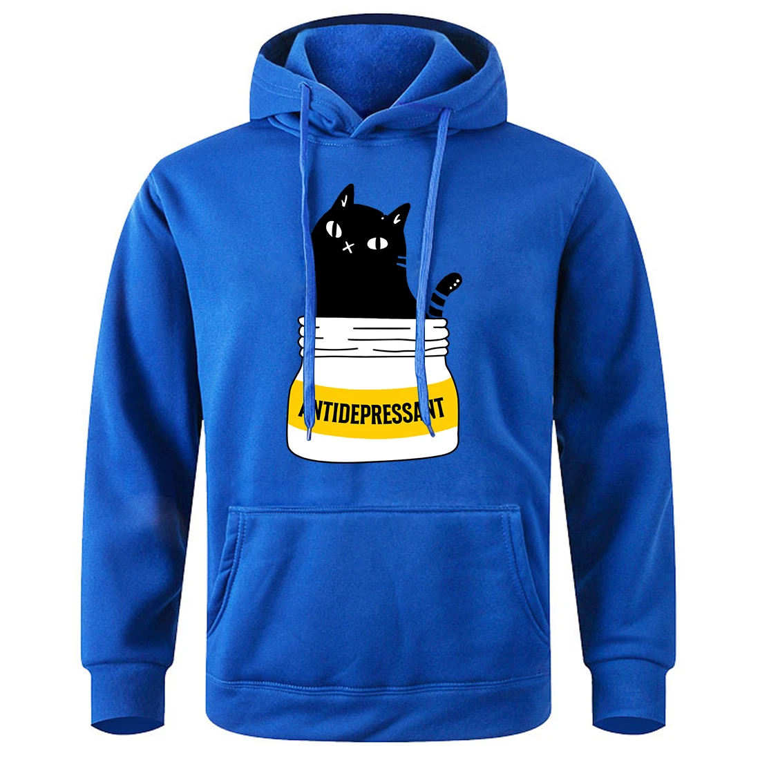 Gato preto masculino comendo capuz grande, pele amigável, agasalho quente, hoodie clássico, todos os jogos, hoodies grandes, moda, novo