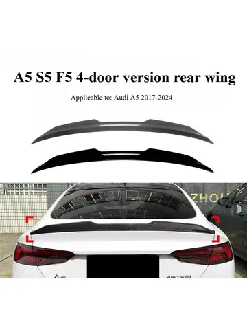 아우디 A5 S5 RS5 B9 B9.5 4 도어 스포츠 백 스타일 실제 탄소 섬유 소재 2017-2024 용 자동차 스포일러