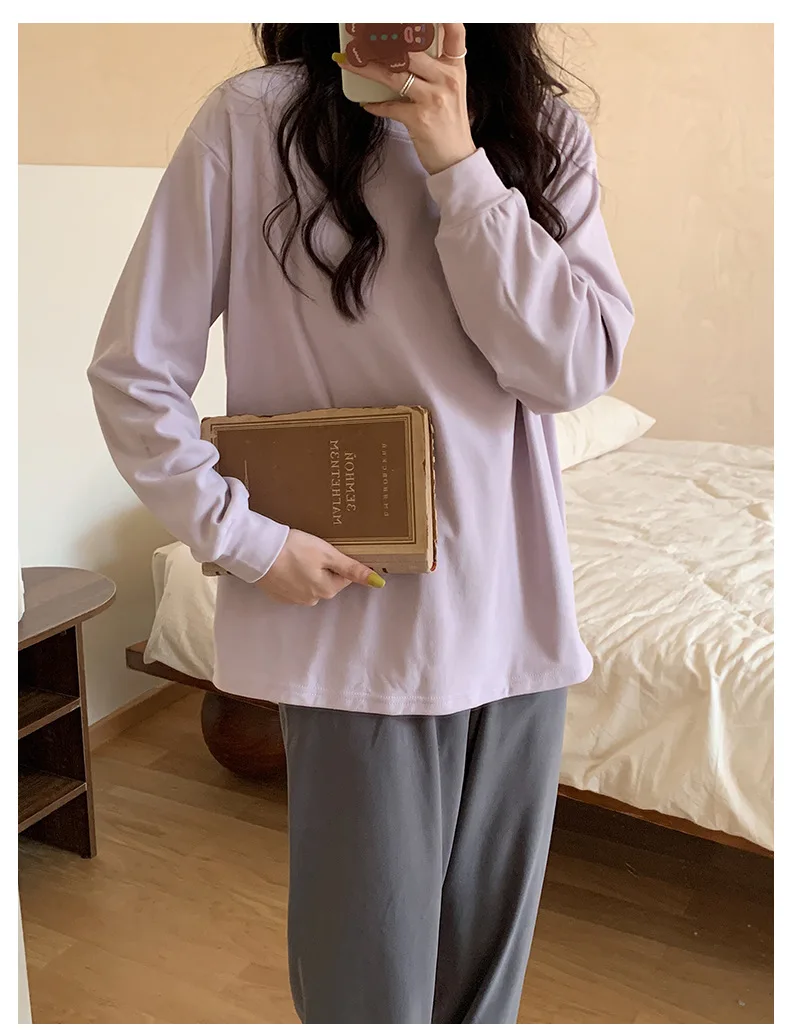 Autumn Winter Warm Home Clothes Korean New Sleepwear Women Long Sleeve Trousers Sets Female Sleep Pajamas Conjuntos De Mujer