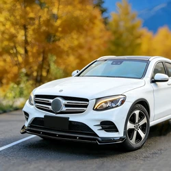 3Pcs Gloss Black Car Front Bumper Lip Splitter For Mercedes Benz GLC Class X253 C253 AMG 2016-2019 Pre-Facelift Tuning BodyKits