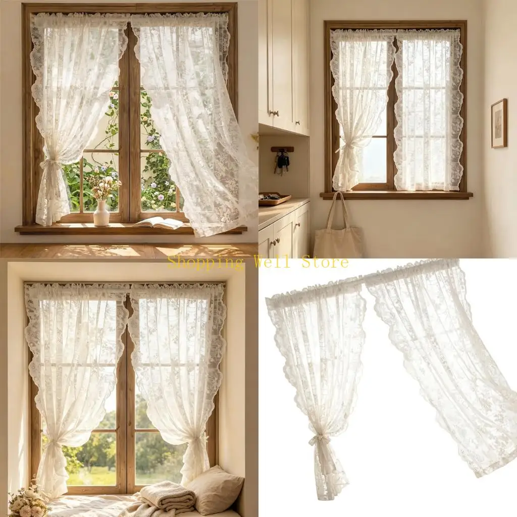 KX4B Soft Drape Sheer Curtain Pair for Bedroom, Study, and Bay Placement
