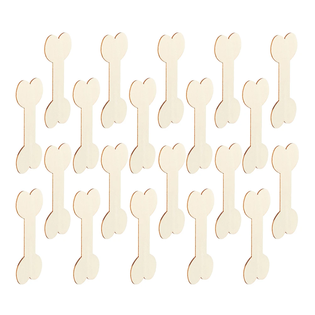 

20Pcs Wooden Dog Bones Ornaments Unfinished Wood Cutouts DIY Craft Supplies for Home Decoration Gift Tags Kids Activities