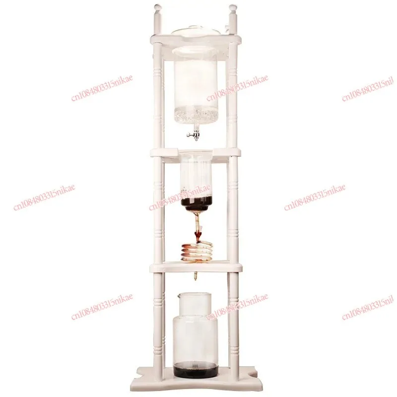 2500ml Round Wooden Frame Ice Drip Coffee Maker with Coil Cold Brew Coffee Tower