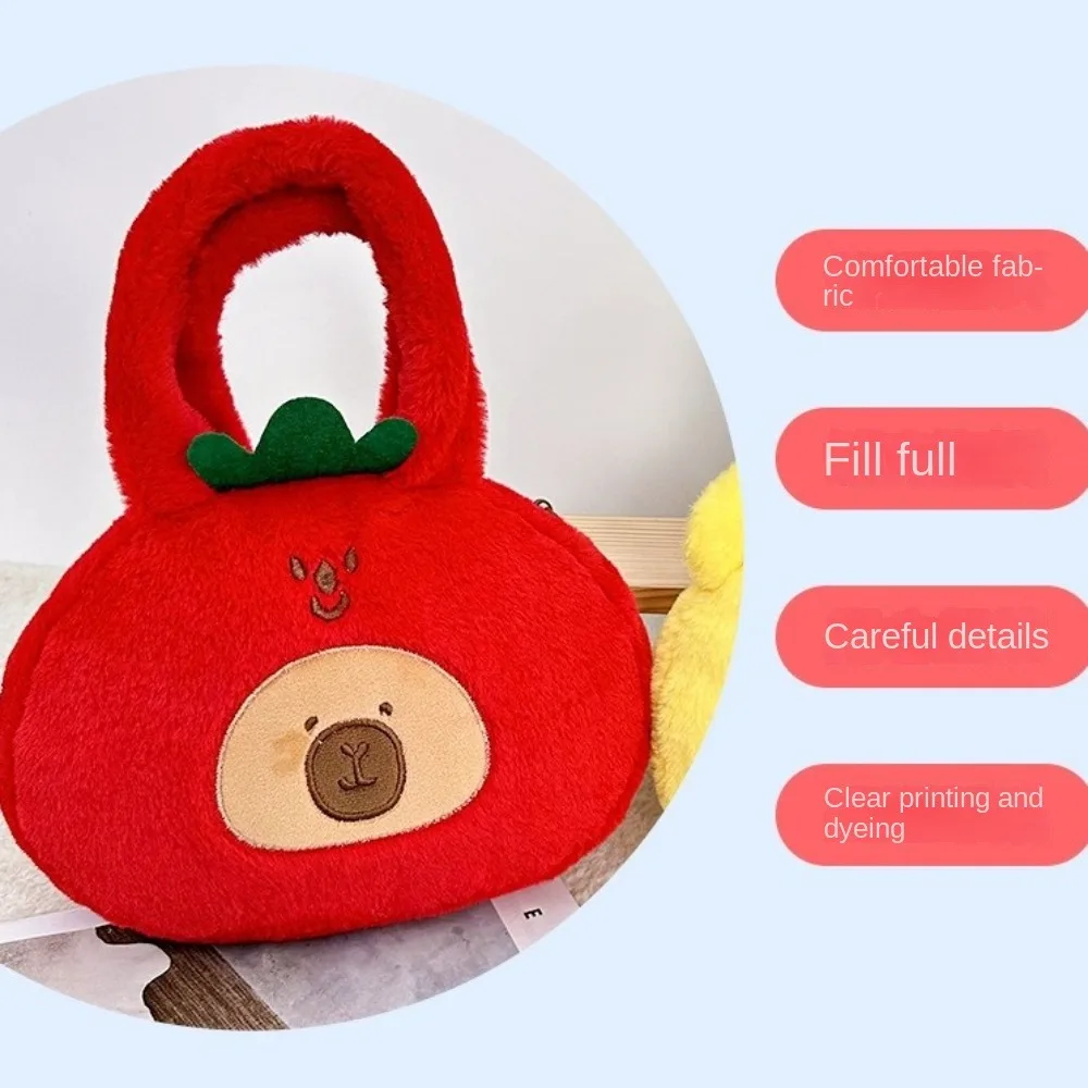 Sac en peluche Capybara de dessin animé, sac décontracté, doux, léger, initié, petit sac à main, sac pour téléphone portable, cadeau d'anniversaire, nouveau