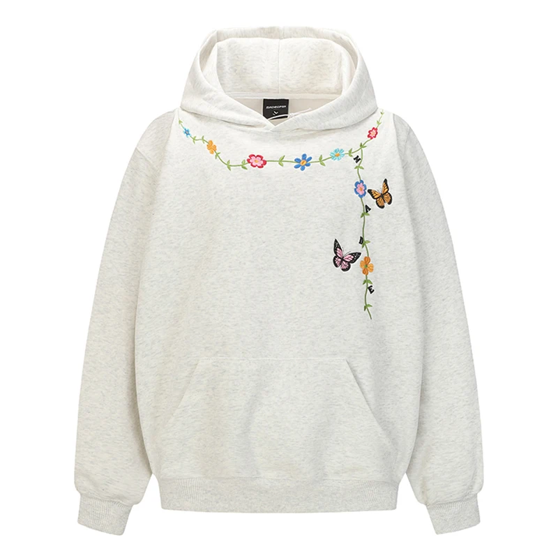 

Осенние мужские пуловеры большого размера, толстовки в стиле хип-хоп, спортивный костюм с вышивкой бабочки, уличная одежда 2024, повседневные толстовки с капюшоном в стиле Харадзюку