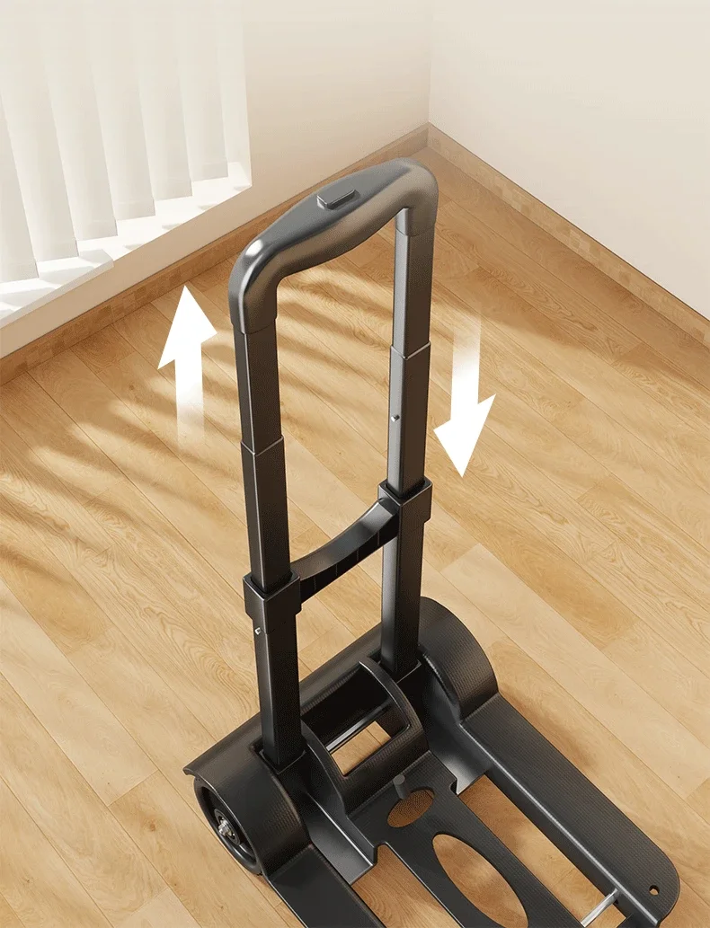 Tragbarer, faltbarer, robuster Handwagen, Schwerlast-Gepäckwagen, Trolley für den täglichen Gebrauch, zum Einkaufen, Umziehen und Transportieren von Waren – Detail 6