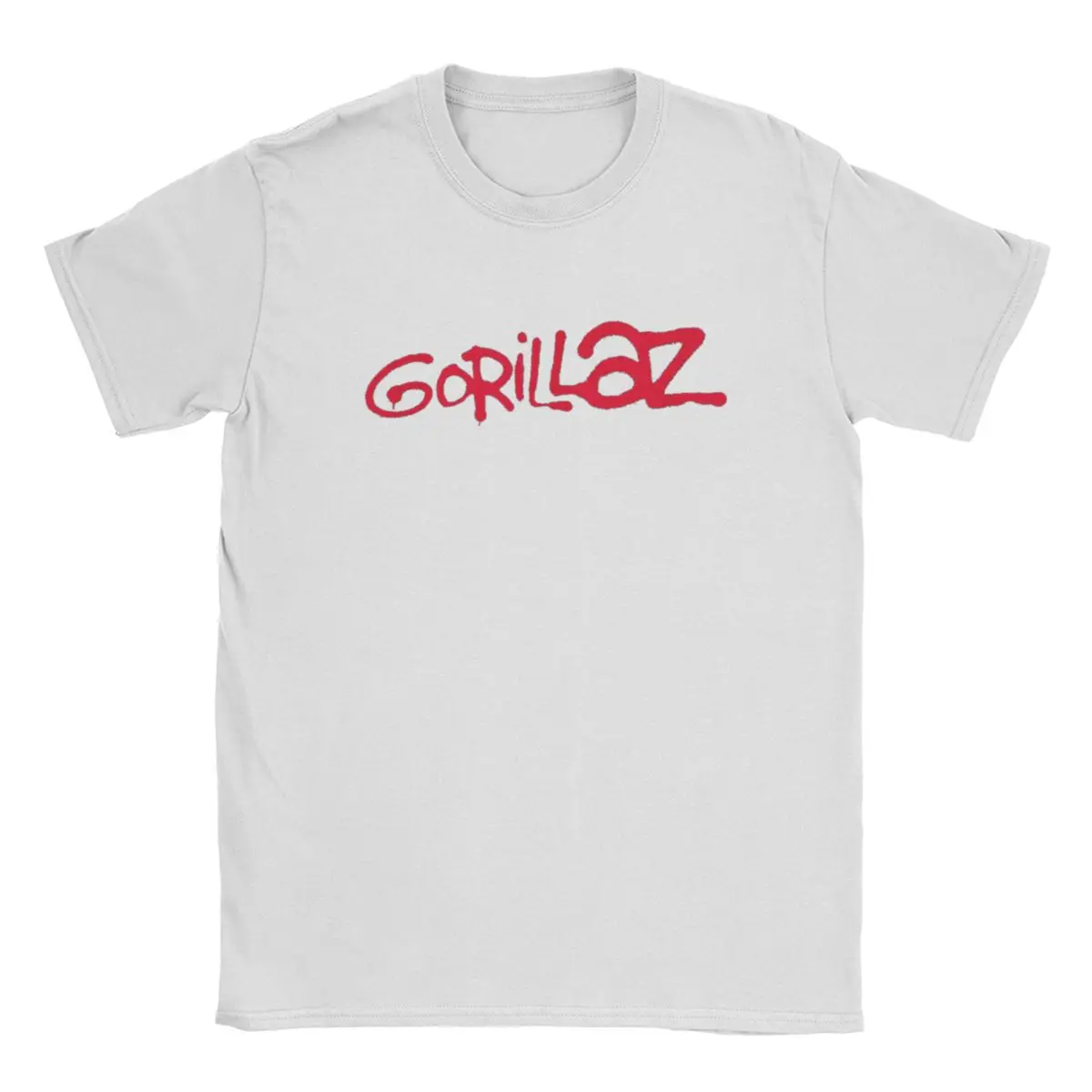 Gorillaz Paint Brush Red Logo T-Shirts Men Music Band Punk Rock 90s Y2K Humor Pure Cotton Tee O Neck Short Sleeve T Shirt Gift