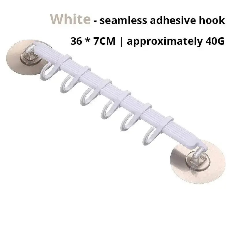 1pc Blue/White/Pink Suction Cup Type Hook 6 Rows for Kitchen Bathroom Corner Suspension Without Marks Hanger Hook